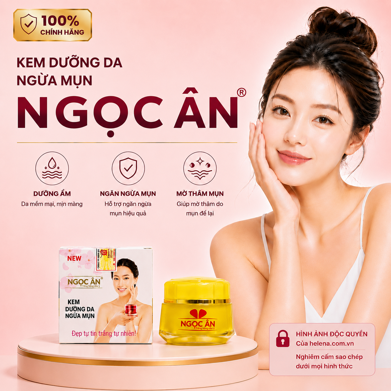 Kem Ngọc Ân Dưỡng Da, Ngừa Mụn 10g