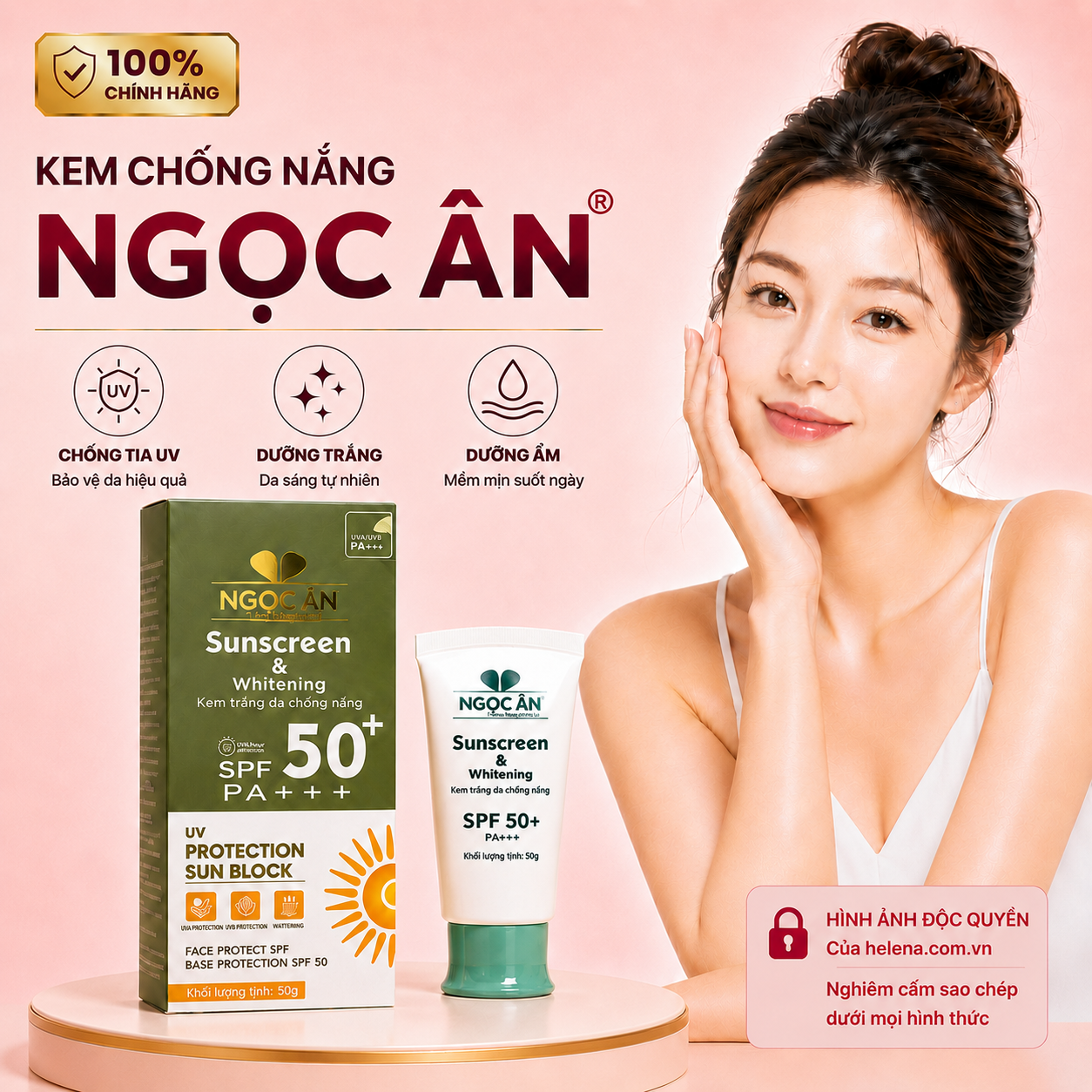 Kem Chống Nắng Dưỡng Trắng Da Ngọc Ân