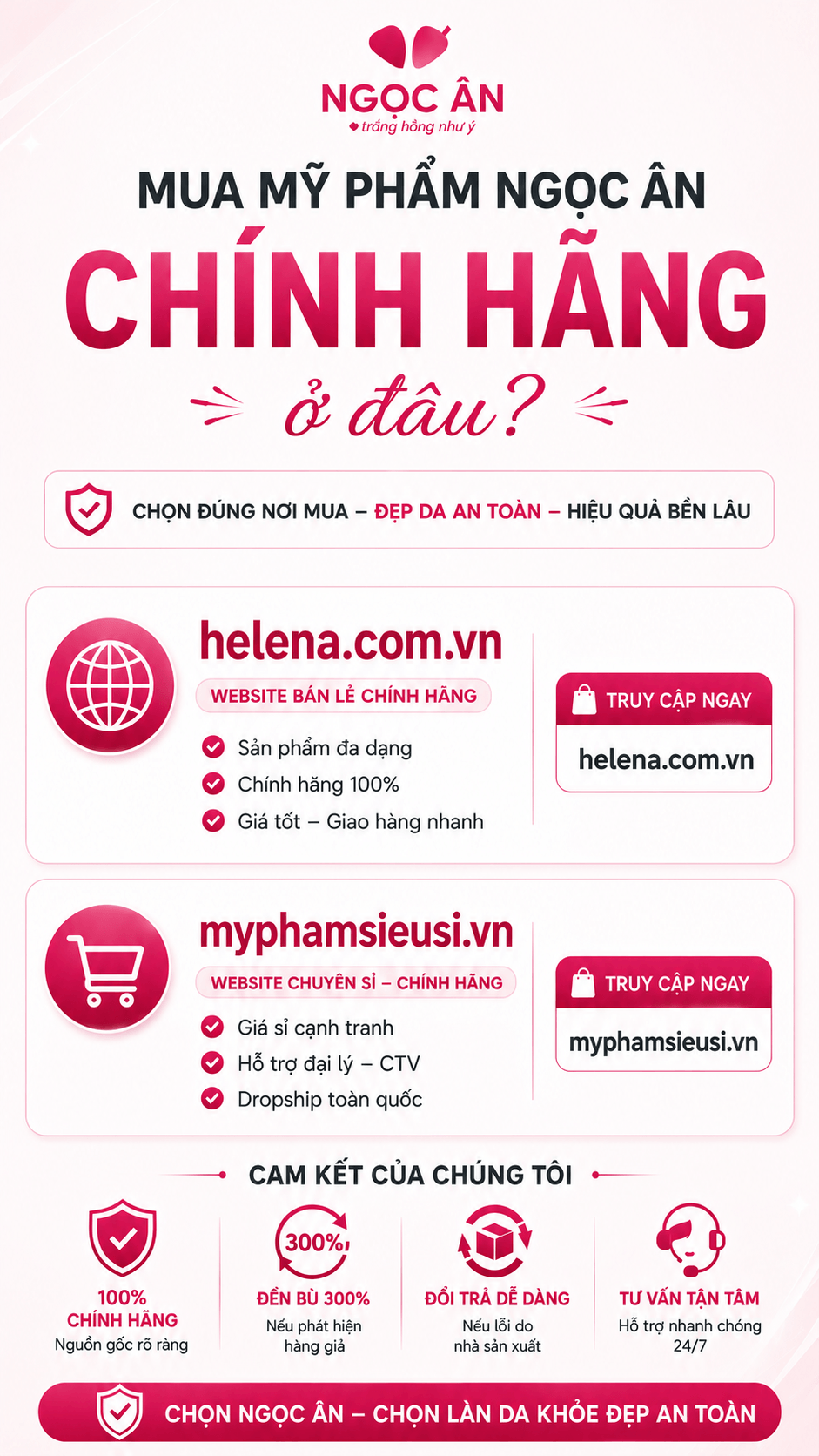 Mua mỹ phẩm Ngọc Ân chính hãng ở đâu