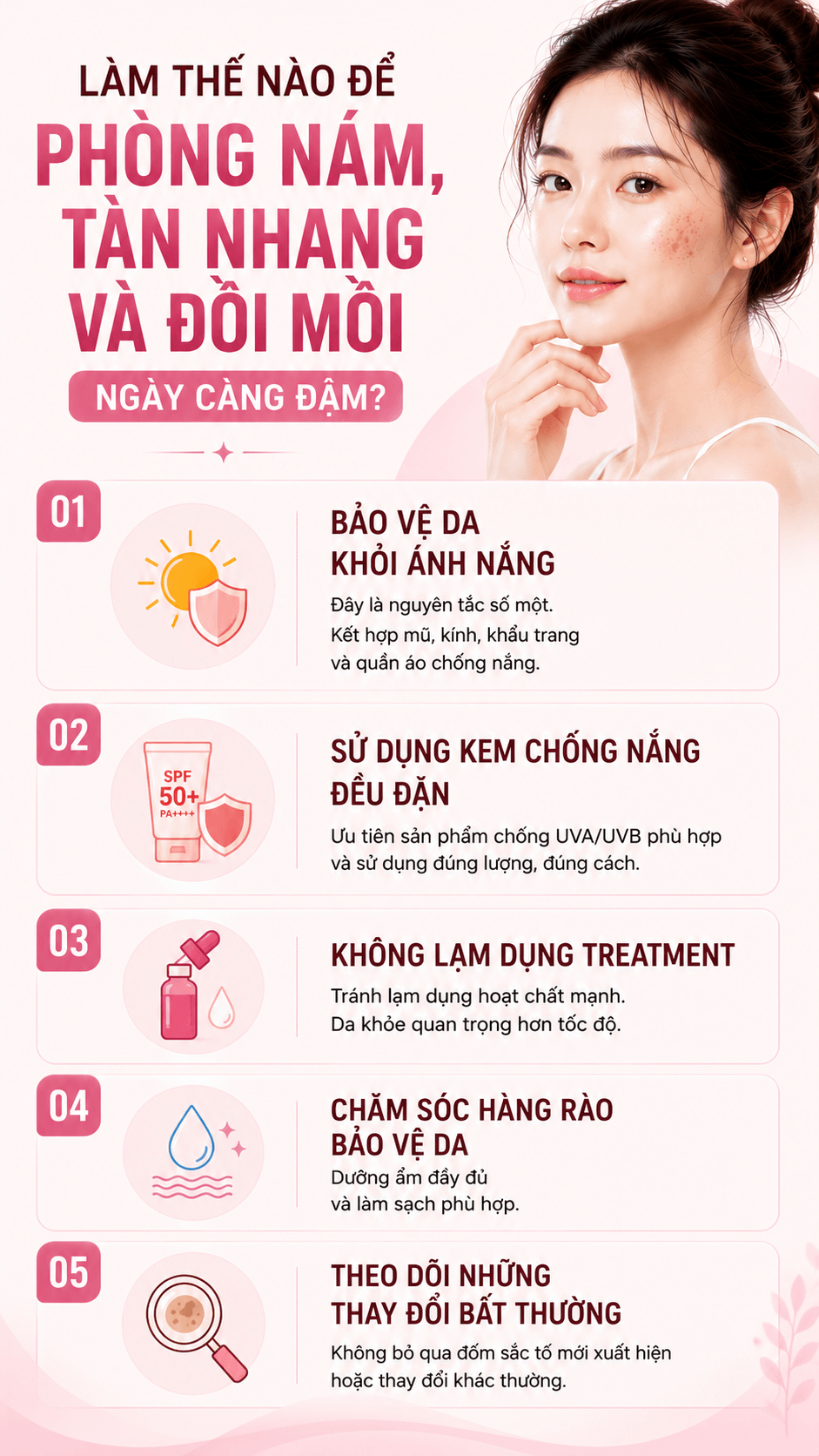 Nám, tàn nhang, đồi mồi