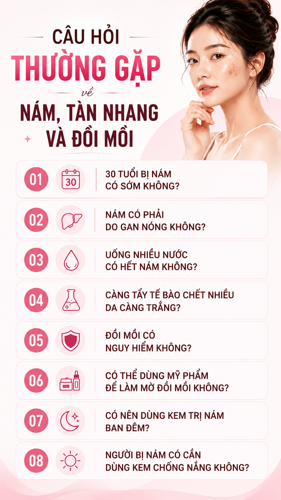 Nám, tàn nhang, đồi mồi